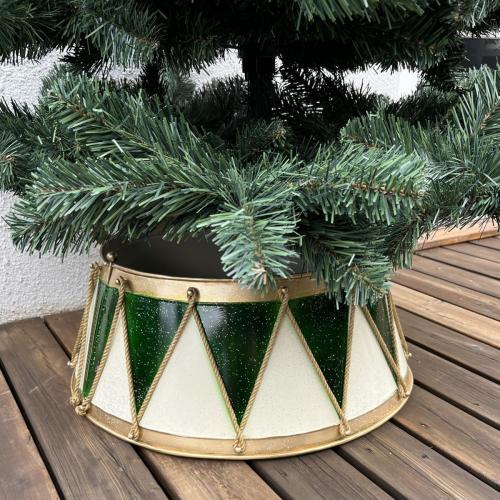 Happy Christmas Juletræsfod  Bundskjuler – Julegrøn